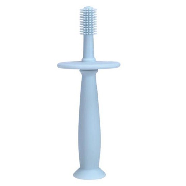 Periuta de Dinti din Silicon pentru Bebelusi, fara BPA, 360 Grade, Bariera Anti-Inghitire, Maner Ergonomic, 12.5 x 15 cm