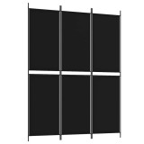 Cumpara ieftin Paravan de camera cu 3 panouri, negru, 150x200 cm, textil
