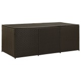 Lada Depozitare Gradina vidaXL, 180x90x70 cm, Poliratan Maro, Cutie Exterior Impermeabila, Cufar Spatios, Mecanism Ridicare
