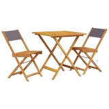 Cumpara ieftin Set mobilier bistro, 3 piese, textil antracit/lemn masiv