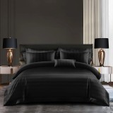 Cumpara ieftin Lenjerie de Pat Damasc 6 Piese,Negru - ION06