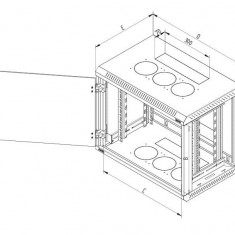 TRITON RACK 1-SECTION 18U/600 LAT.DET.