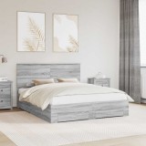 vidaXL Cadru de pat cu headboard Gri Sonoma 160 x 200 cm Lemn compozit 3411285