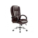 Scaun directorial MH Rudy, Ergonomic, Mecanism balans, Piele ecologica, Confort sporit, Inaltime reglabila, 110 Kg, Maro