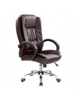 Scaun directorial MH Rudy, Ergonomic, Mecanism balans, Piele ecologica, Confort sporit, Inaltime reglabila, 110 Kg, Maro foto