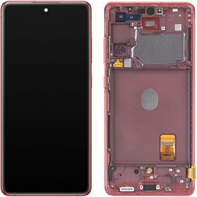 Display cu Touchscreen Samsung Galaxy S20 FE G780, cu Rama, Rosu, Service Pack GH82-24219E foto