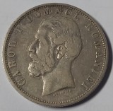 Rom&acirc;nia, 5 Lei 1881, Domn, Argint.
