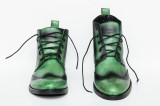 Ghete barbati Francesco Ricotti pictate manual,culoare verde, marimea 42, Piele naturala