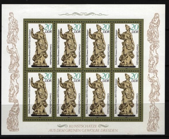 GERMANIA (DDR) 1984 &ndash; SCULPTURA. STATUIE, KLEINBOGEN MNH, DR27
