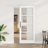 Ușă Glisantă vidaXL cu Set de Accesorii Alb 83x202 cm Lemn Masiv de Pin