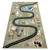 Covor FUN Route pentru copii, strada, animale, verde, 280x370 cm