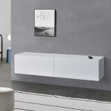 Cumpara ieftin Comoda TV pentru Living Suspendabila pe Perete, PAL Alb Mat, 140x33x30 cm