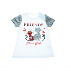 Tricou pentru fete Happy House WB-2854AL, Alb foto