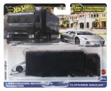 HOT WHEELS TRANSPORTATOR FLIPSIDER HAULER CU MASINUTA LAMBORGHINI REVENTON ROADSTER SCARA 1 LA 64