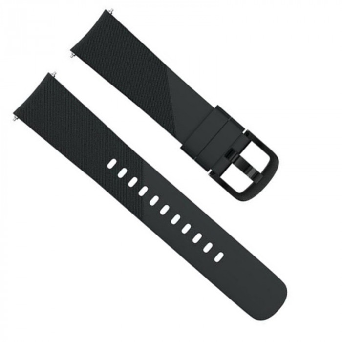 Curea silicon, compatibila Samsung Galaxy Watch3 40mm, telescoape Quick Release, Black