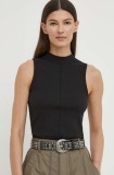 G-Star top femei, culoarea negru, cu turtleneck