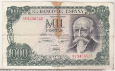 bnk bn Spania 1000 pesetas 1971 ( 1974 ) circulata foto