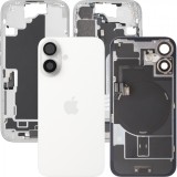 Capac Baterie Apple iPhone 16, Cu Carcasa Mijloc, Full Parts, Alb, Swap Premium