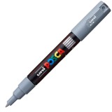 Marker UNI PC-1M Posca 0.7 mm,varf rotund,gri