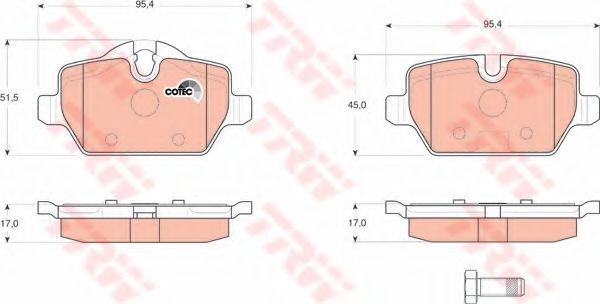 Set placute frana,frana disc BMW Seria 3 (E90) (2005 - 2011) TRW GDB1612