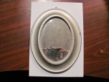 GE - Oglinda toaleta cu rama plastic bronzuit argintiu / D elipsa: 20 cm x 25 cm