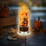 Decor lumanare LED Halloween - liliac - LED portocaliu - 3 x LR1130 - 5 x 5 x 10 cm