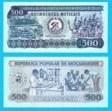 Mozambic (p#127) 500 Meticais 1980 UNC 'Activități științifice' serie: AA 000438x; (ROG CITITI DETALIILE!)