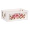 Ladita lemn pentru ghivece, 30 x 20 x 12 cm, model floral