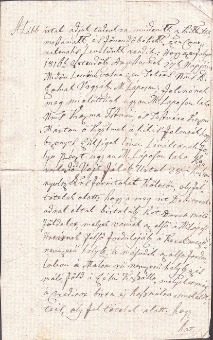 A3722N Act privitor la un &icirc;mprumut de florini renani, 1816, T&acirc;rgu Lăpuș, limba maghiară