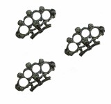Cumpara ieftin Set 3 Box Metalic Autoaparare Ideallstore, Model Living Dead Argintiu, Otel, 12cm, Rozeta Pumn, Pumnal