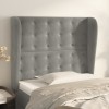 VidaXL Tăblie de pat cu aripioare gri deschis 83x23x118/128 cm catifea 3118420