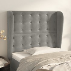 vidaXL Tăblie de pat cu aripioare gri deschis 83x23x118/128 cm catifea 3118420
