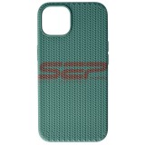 Husa Silicon Woven Texture Verde iPhone 13 Midnight Green