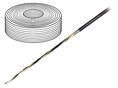 Cablu pentru motor chainflex CF31 4G2.5mm2 negru litat Cu foto