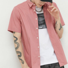 HUGO cămașă bărbați, culoarea roz, cu guler clasic, regular 50475668