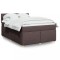 vidaXL Pat box spring cu saltea, maro &icirc;nchis, 140x200 cm, textil
