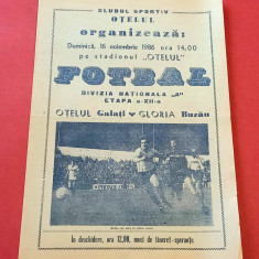 Program meci fotbal OTELUL GALATI - GLORIA BUZAU (16.11.1986)
