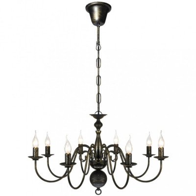 Candelabru alb de metal &amp;icirc;n stil antichizat, 8 x becuri E14 241384 foto
