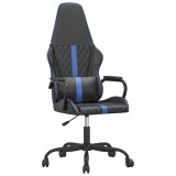 Cumpara ieftin Scaun de gaming de masaj, negru si albastru, piele ecologica