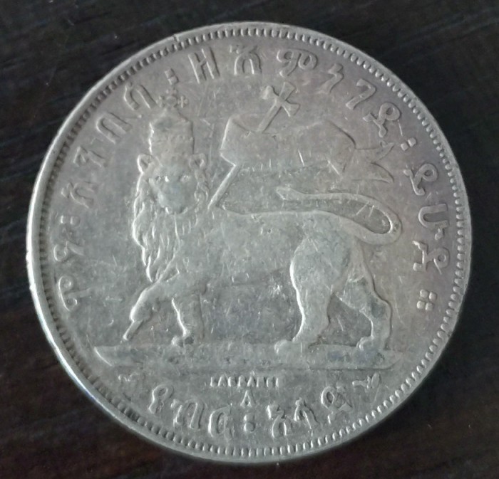 Moneda Etiopia - 1/2 Birr 1897 - 14gr Argint