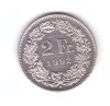 Moneda Elvetia 2 francs/franci 1992, stare buna, curata, Europa, Cupru-Nichel