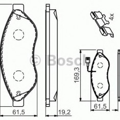 Set placute frana,frana disc FIAT DUCATO bus (250, 290) (2006 - 2016) BOSCH 0 986 494 591