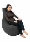 Fotoliu mediu sunlounger evo dark grey umplut cu perle polistiren marca Pufrelax