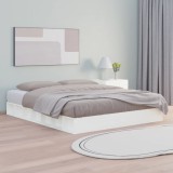 VidaXL Cadru de pat, alb, 200x200 cm, lemn masiv