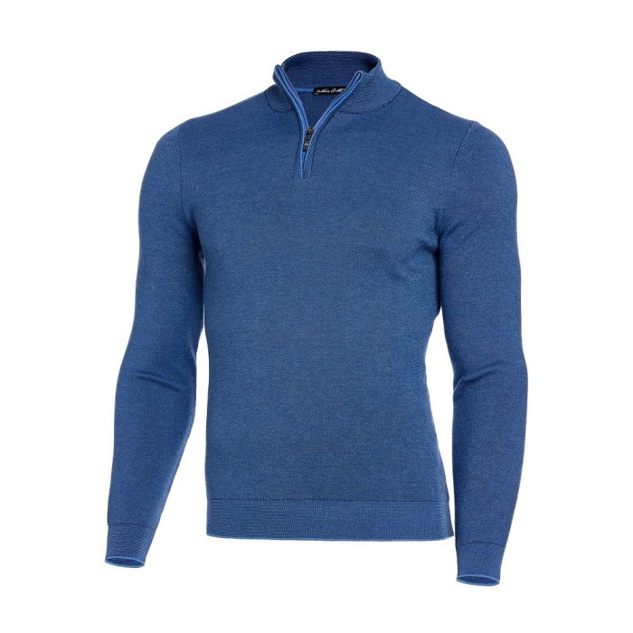 Pulover bărbați slim albastru PL017