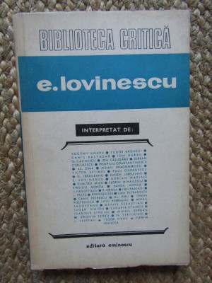 E.LOVINESCU INTERPRETAT DE foto