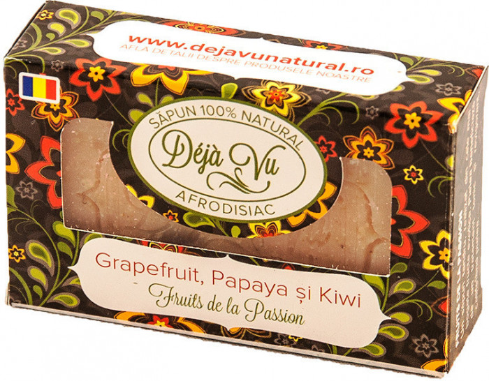 SAPUN NATURAL CU GRAPEFRUIT, KIWI SI PAPAYA 90GR