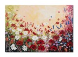 Cumpara ieftin Tablou pictat manual living, dormitor - Maci stilizati, voie buna - 100x70cm ulei pe panza in cutit, efect 3D, Magnific!
