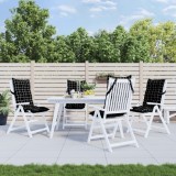 vidaXL Perne scaun cu spătar &icirc;nalt, 4 buc. negru carouri textil oxford 377651