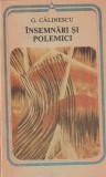 G. CALINESCU - INSEMNARI SI POLEMICI